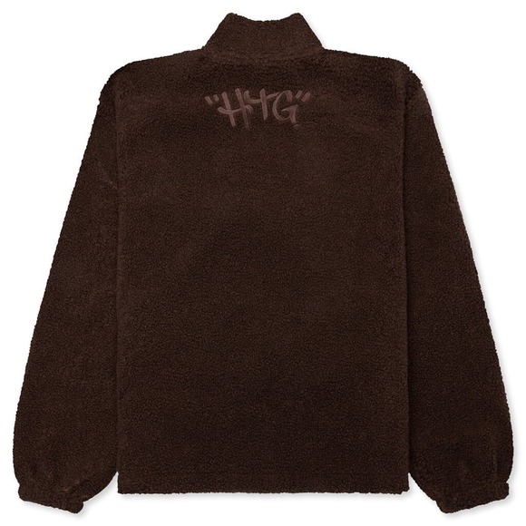 Honor‎ The Gift Script Sherpa Pullover Brown HTG230361 Size L (Oversized Fit) - Picture 5 of 14